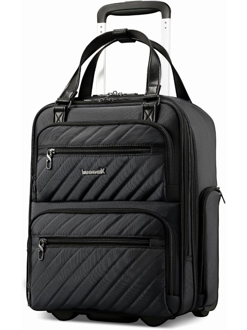 Stylish All Black 16" Underseat Carry-On Bag - Perfect Travel Companion!